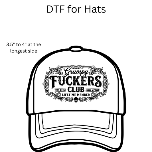 Grumpy F Club Hat DTF Transfers