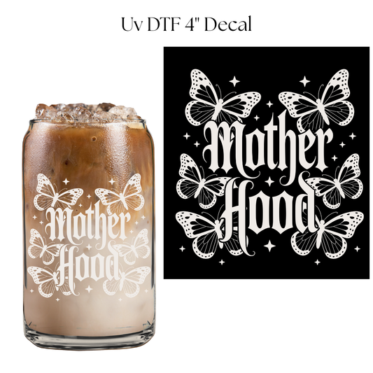 Motherhood Butterflies Off White Single Color 4” UV DTF Decal