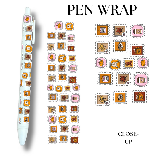Fall Stamps UV DTF Wrap For Ballpoint Pen