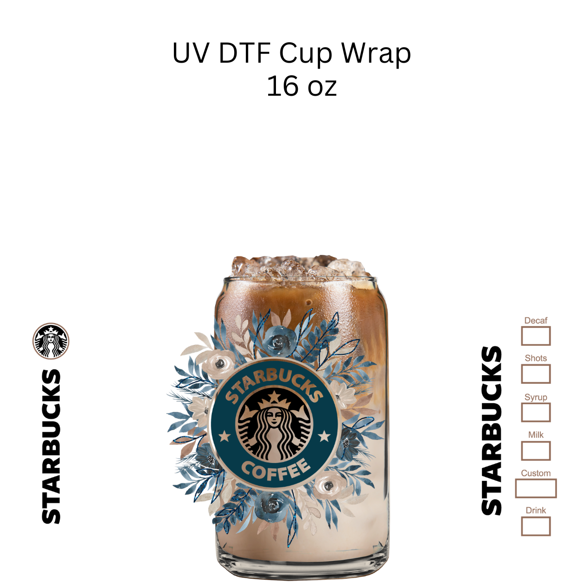 Blue Star Coffee UV DTF Cup Wrap