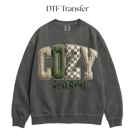 Cozy Season Faux Yarn DTF Transfer