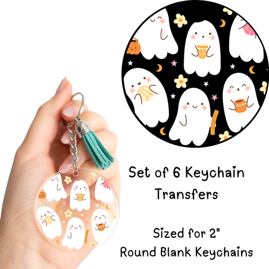 Ghosties and Pan Round Keychain Transfer