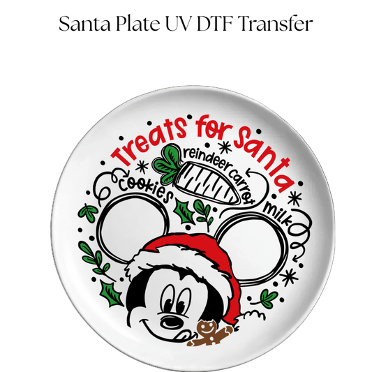 Magical Mouse Round Santa Plate UV DTF