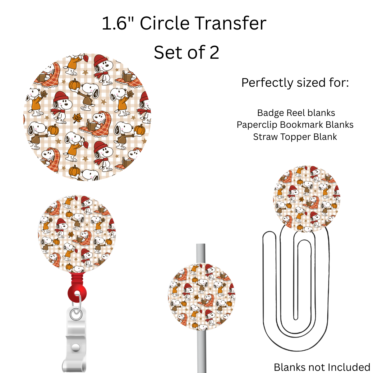 Fall Snoop  1.6” UV DTF Transfer Set of 2