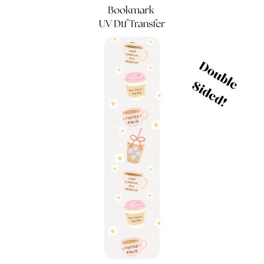 Different Coffees UV DTF Bookmark Transfer