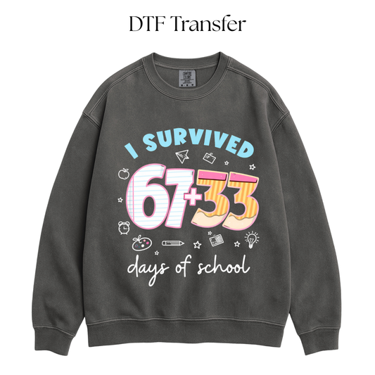I survived 67+33  DTF Transfer