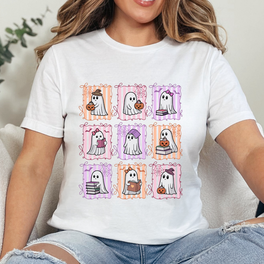 Pink Purple Book Ghostie DTF TRANSFER