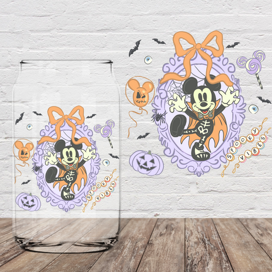 Halloween Mouse Purple Frame 4" UV DTF