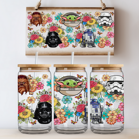 Floral Sky Wars UV DTF Cup Wrap