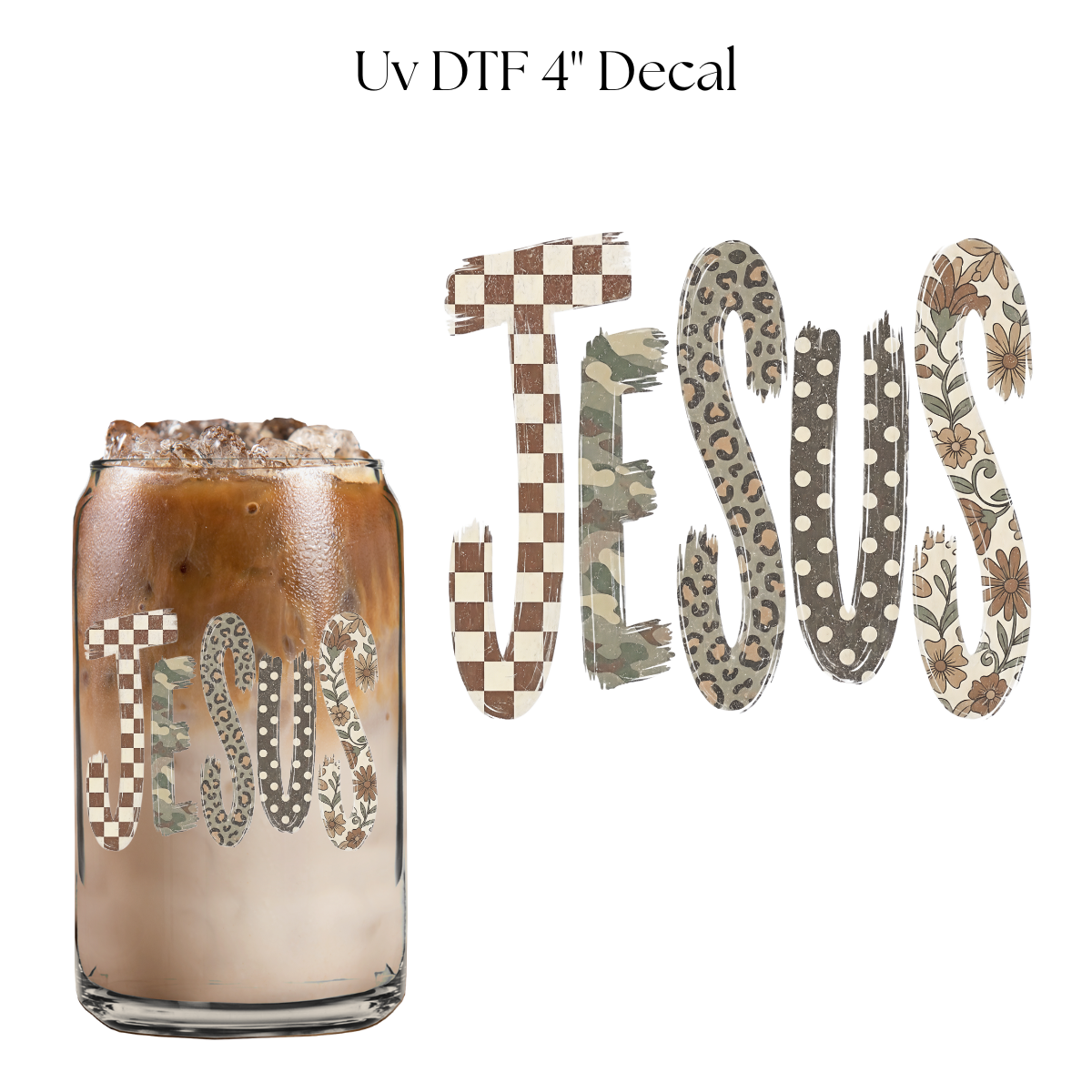 Jesus Diff Prints 4” UV DTF Cup Decal
