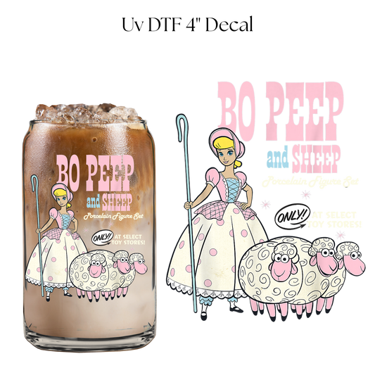 Bo Beep and Sheep 4” UV DTF Cup Decal