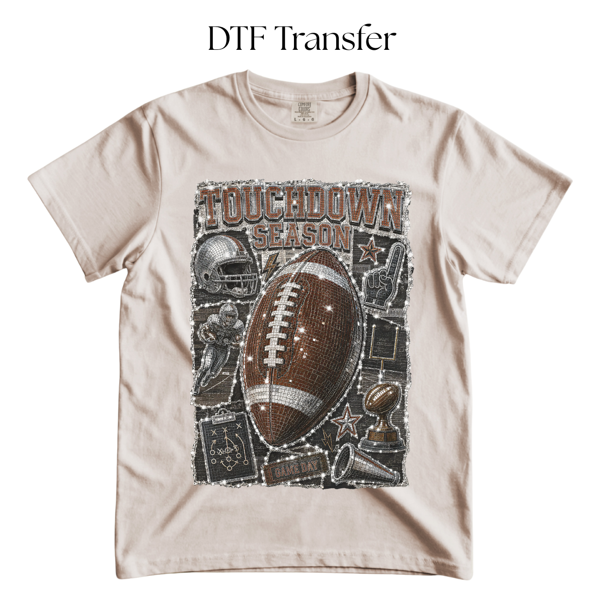 Sparkly Touchdown Season DTF Transfer