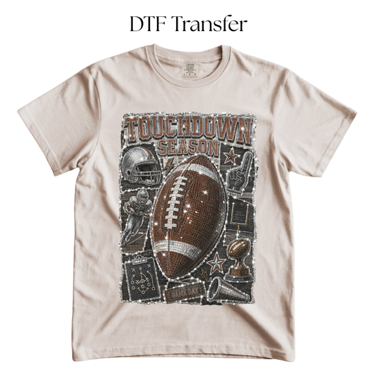 Sparkly Touchdown Season DTF Transfer