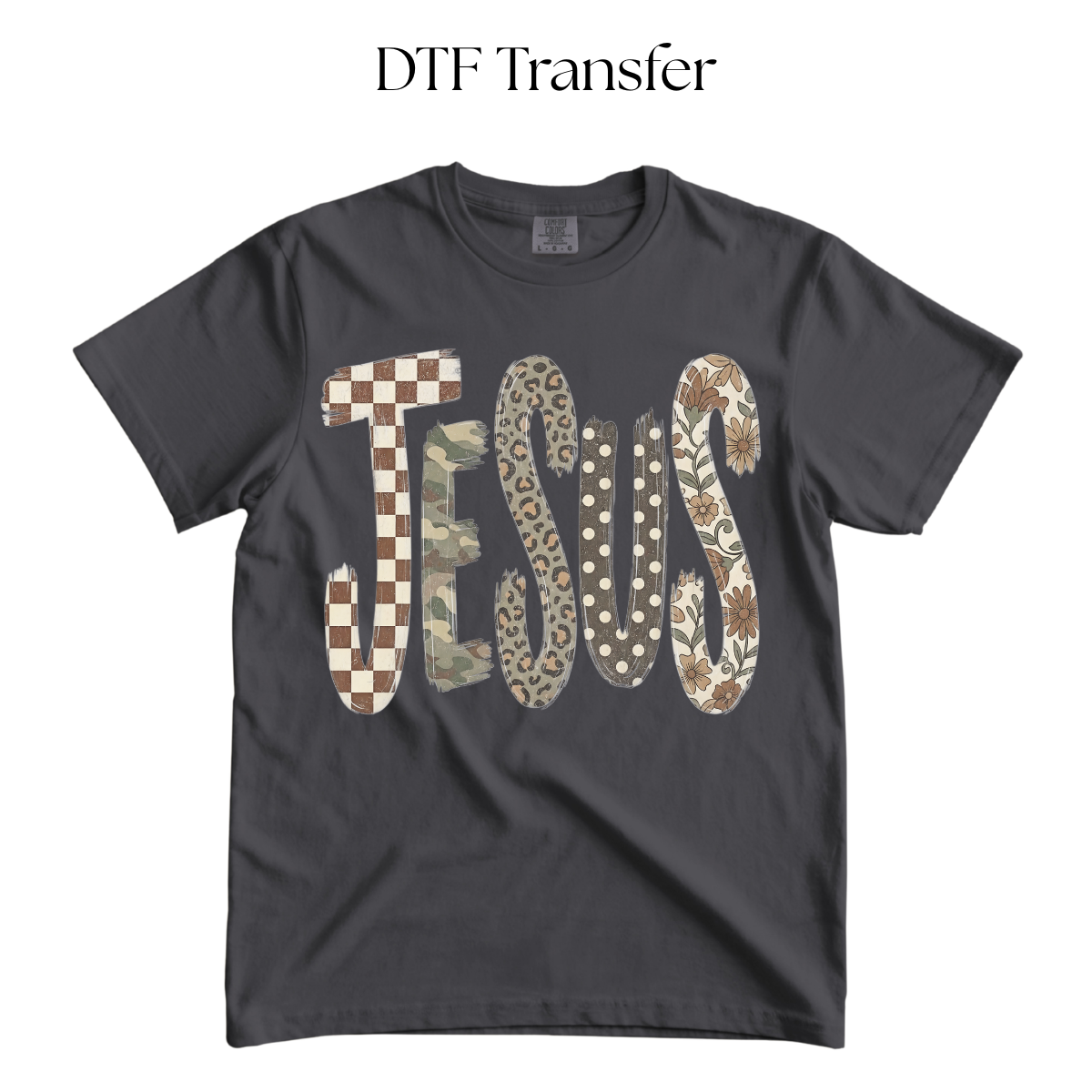 Jesus Diff Prints DTF Transfer