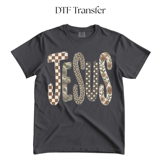 Jesus Diff Prints DTF Transfer