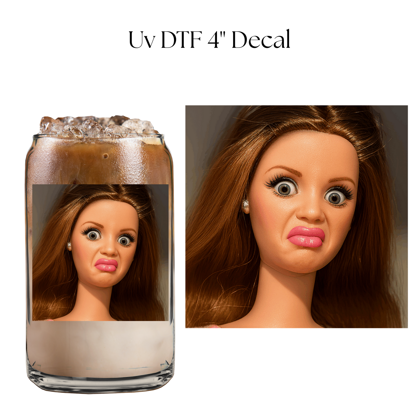 Disgusted Face Girl 4” UV DTF Decal