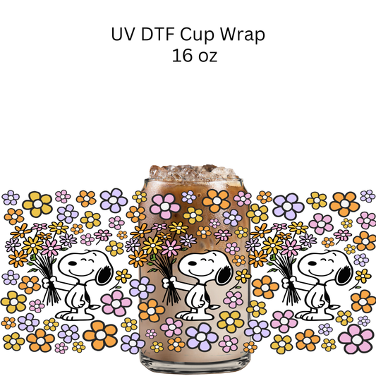 Floral snoop Bouquet UV DTF Cup Wrap