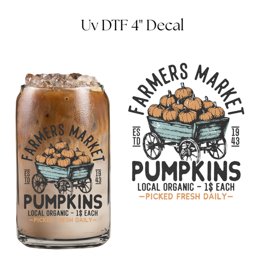 Farmers Market Pumpkins 4” UV DTF Decal