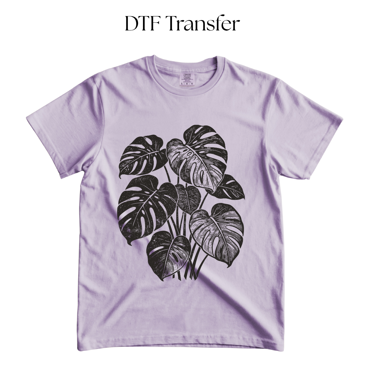 Monsteras Single Color DTF Transfer