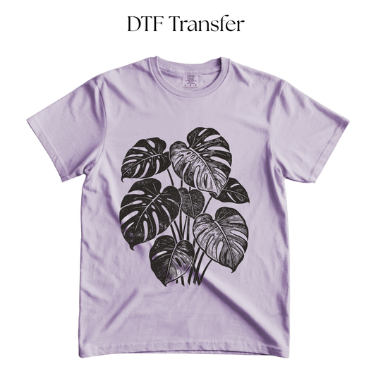 Monsteras Single Color DTF Transfer