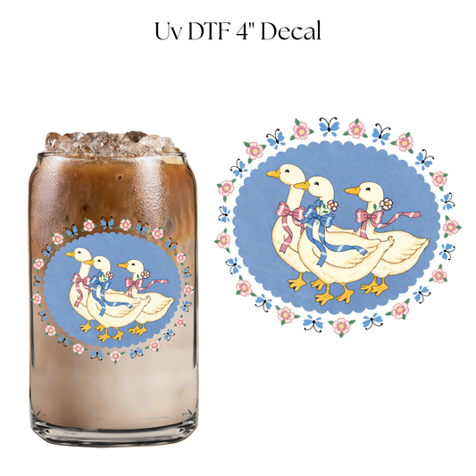 Vintage Ducks 4” UV DTF Cup Decal
