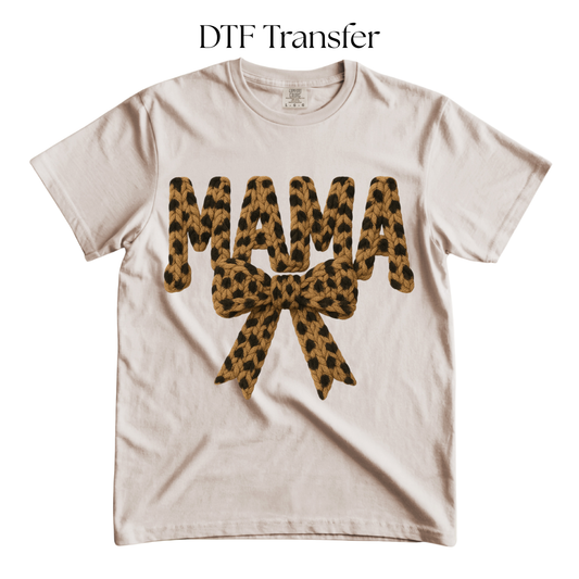 Cheetah Mama Bow DTF Transfer