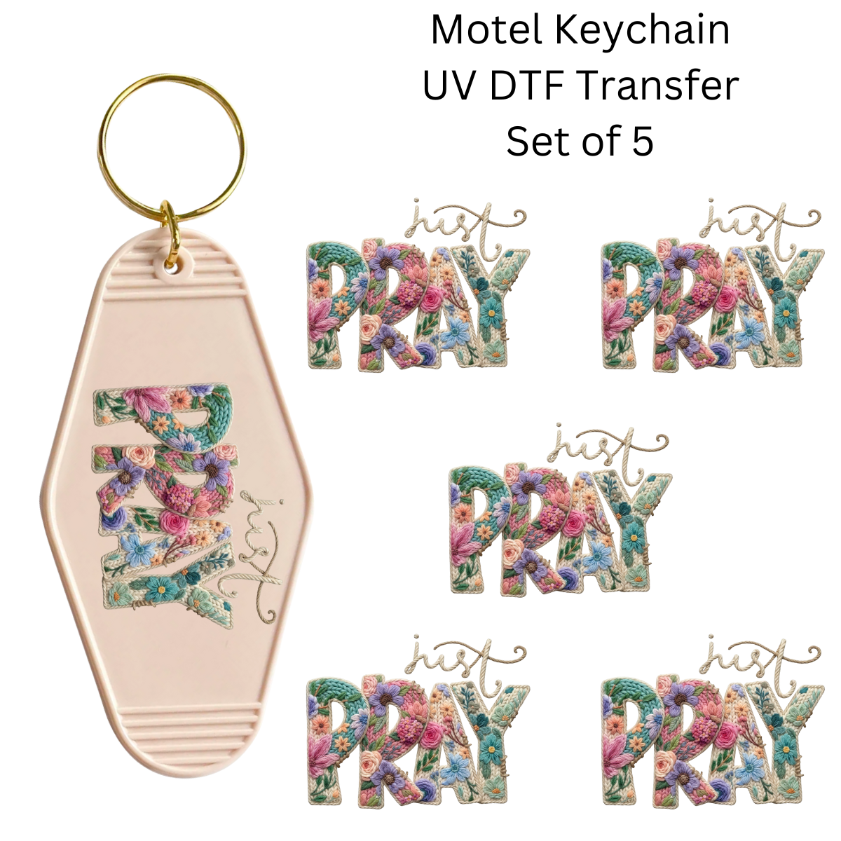 Just Pray Set of 5 Keychain Transfers