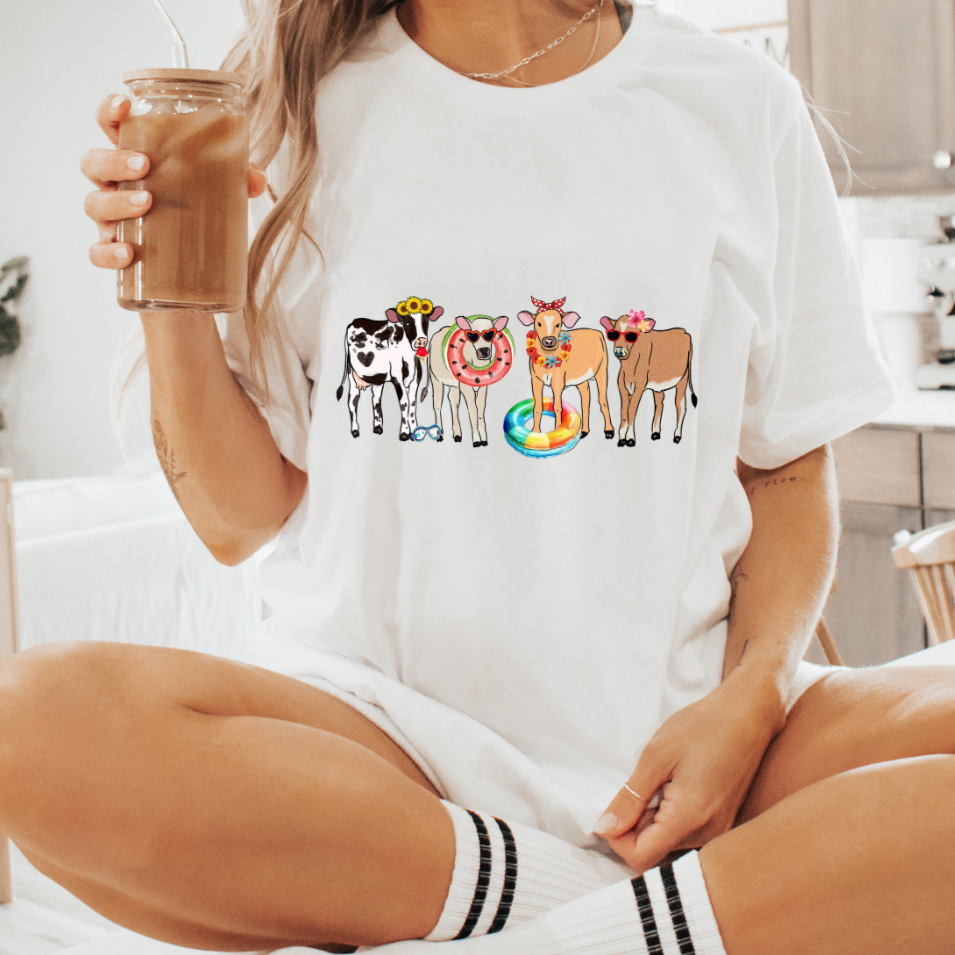 Summer Cows Dtf Transfer