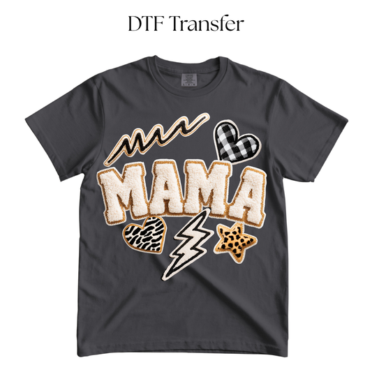 Mama White Yarn DTF Transfer