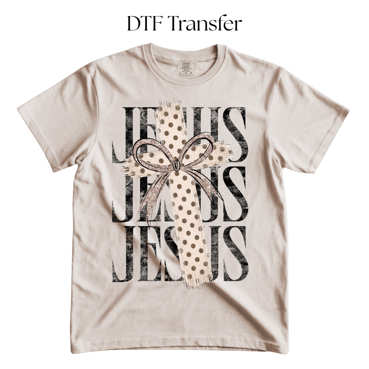 Jesus Polka Cross DTF Transfer