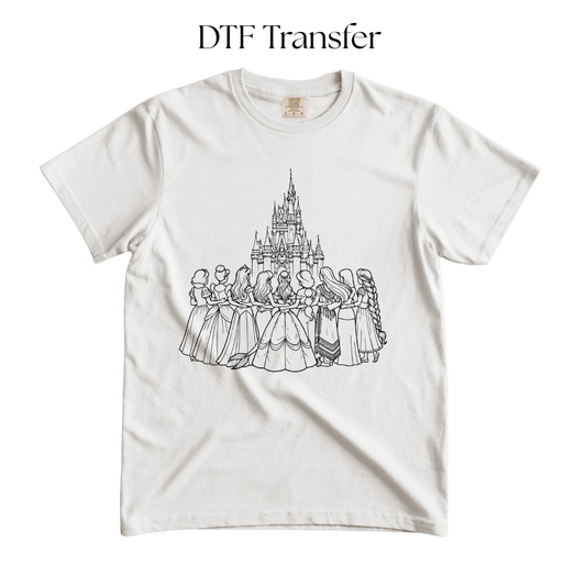 Princess Castle Single Color DTF Transfer
