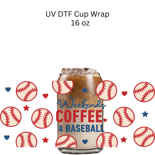 Coffee and Baseball UV DTF Cup Wrap