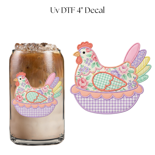 Pastel Faux Chicken 4” UV DTF Cup Decal