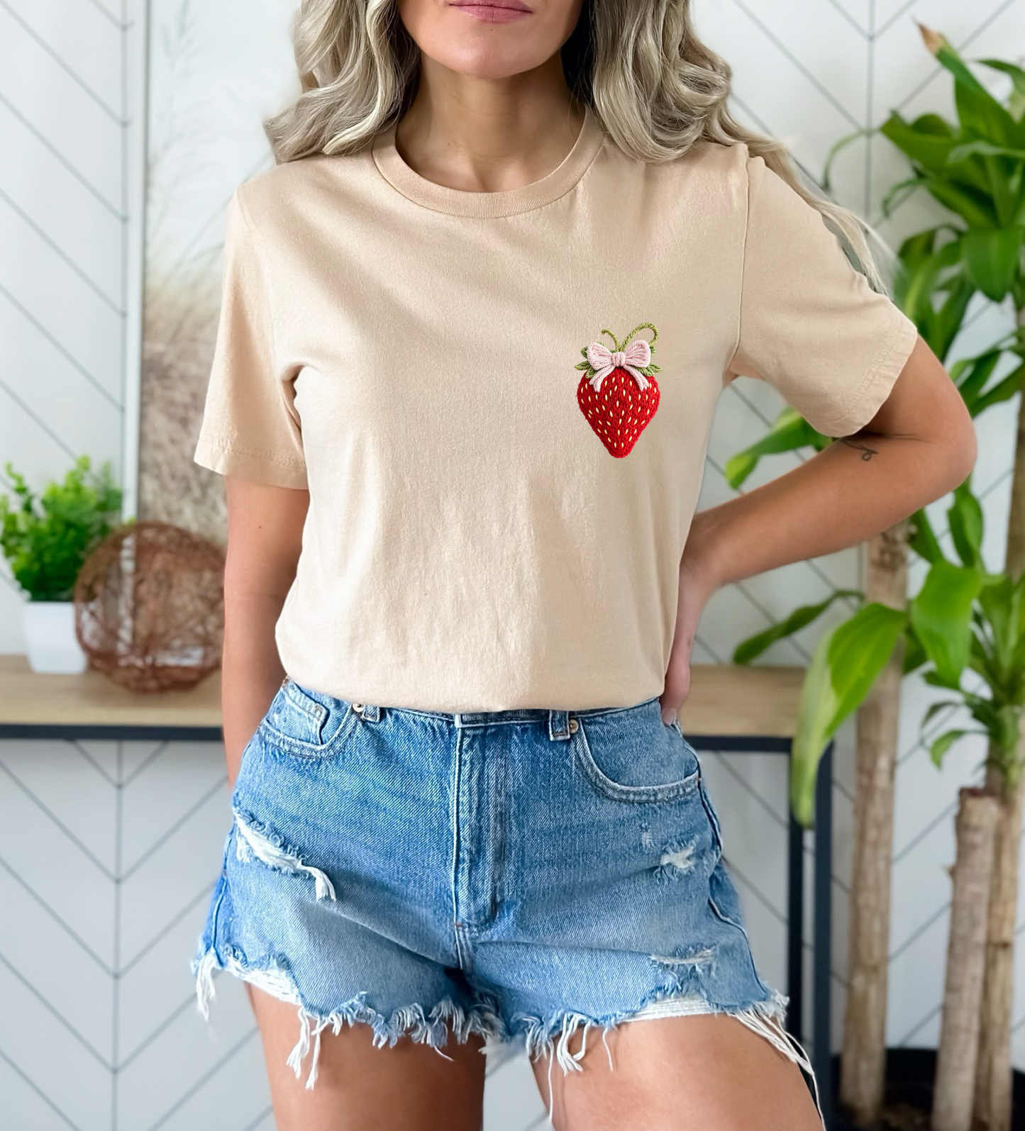 Fancy Strawberry (formerly known as: Faux Knitted Strawberry) DTF TRANSFER