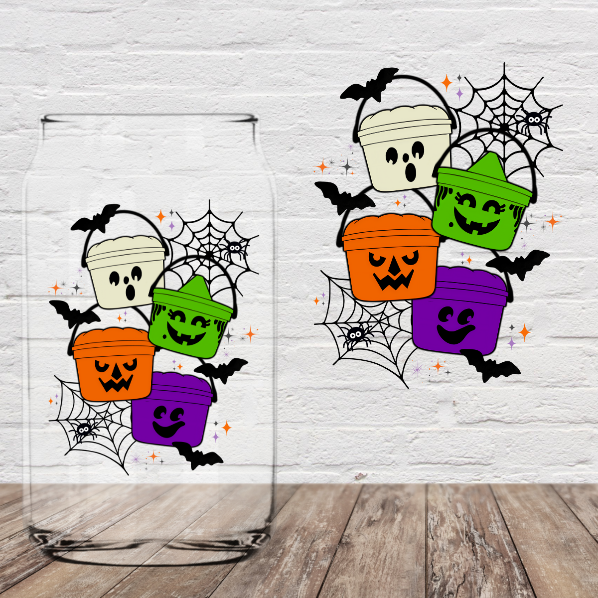 Spooky Buckets 4" UV DTF (Print to Order)