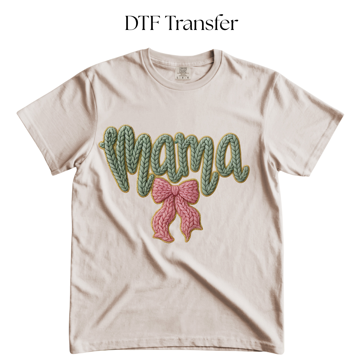 Green Mama Faux Yarn DTF Transfer