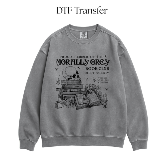Morally Grey Book Club Single Color DTF Transfer