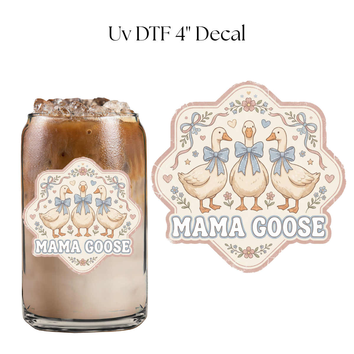 Mama Goose Distressed 4” UV DTF Decal