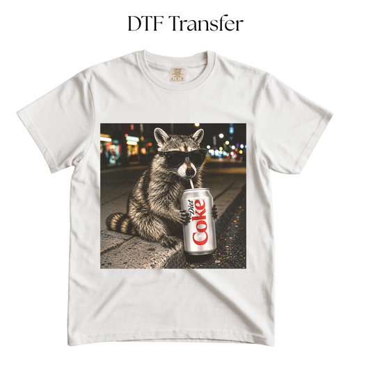 Raccoon Diet Soda DTF Transfer