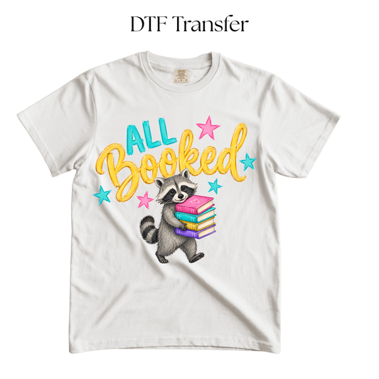 Raccoon All Booked DTF Transfer