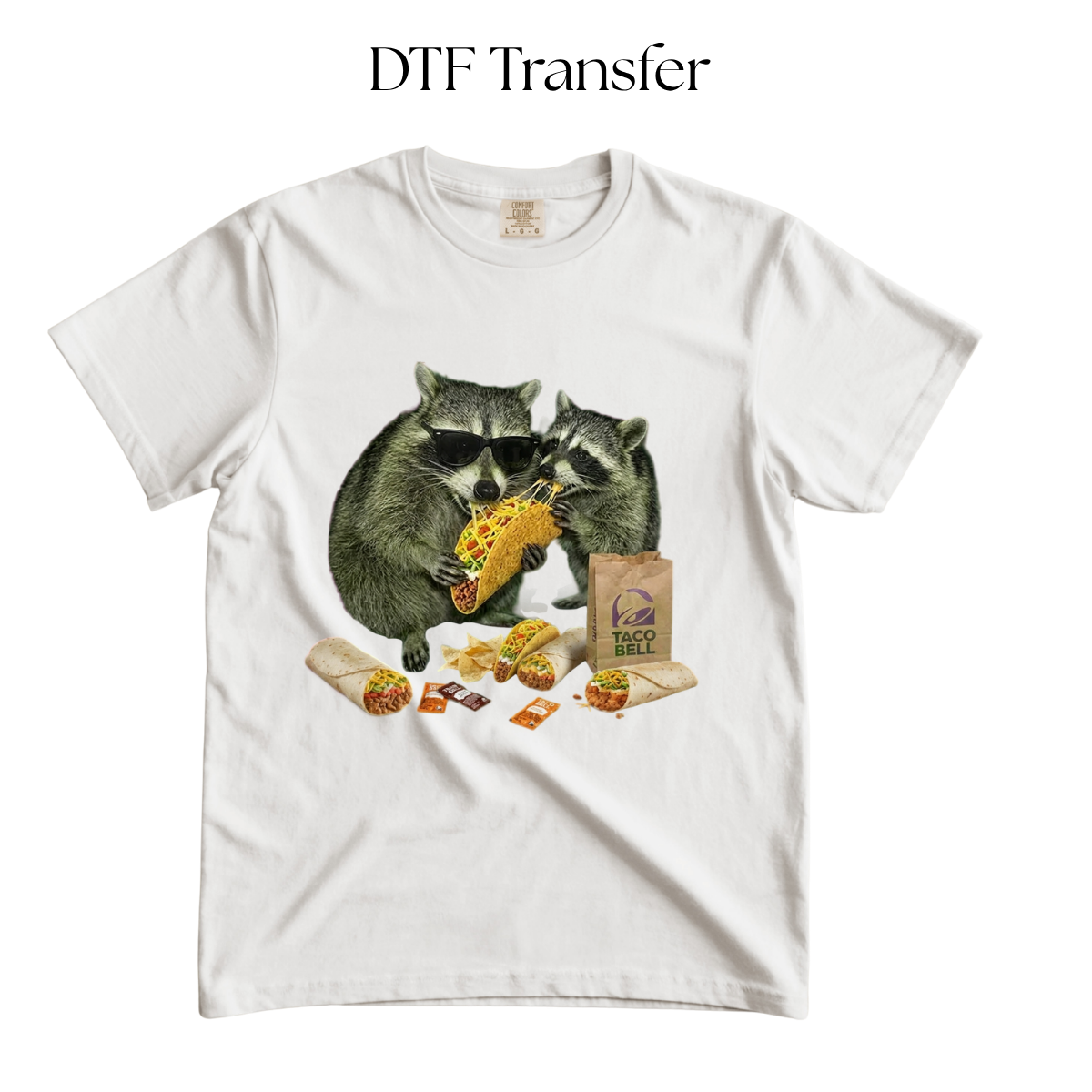 Taco Raccoon DTF Transfer