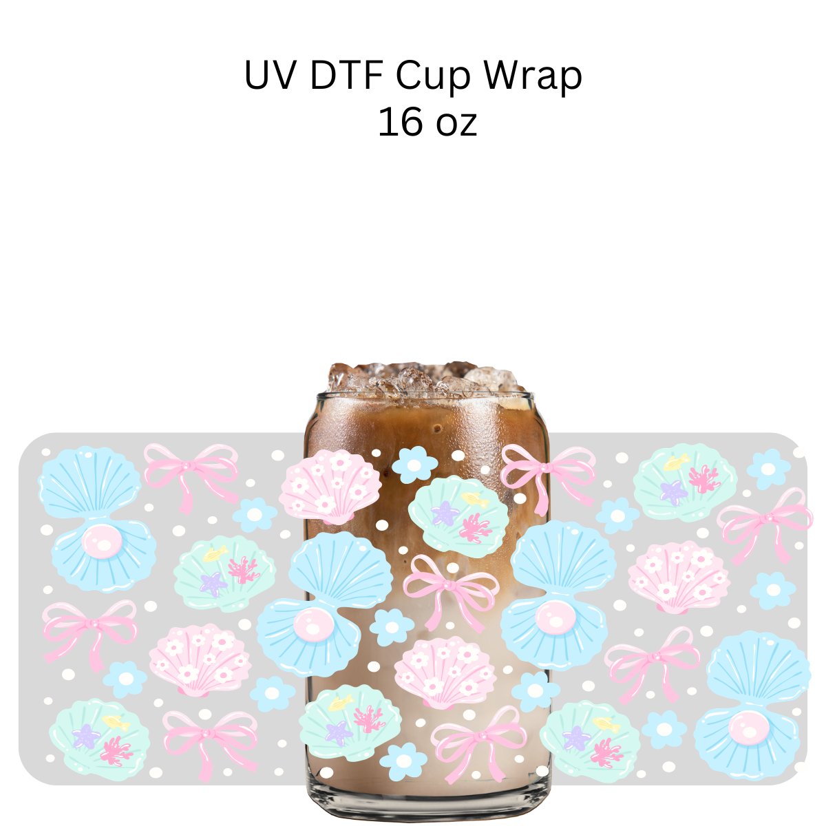 Seashells and Pearls UV DTF Cup Wrap