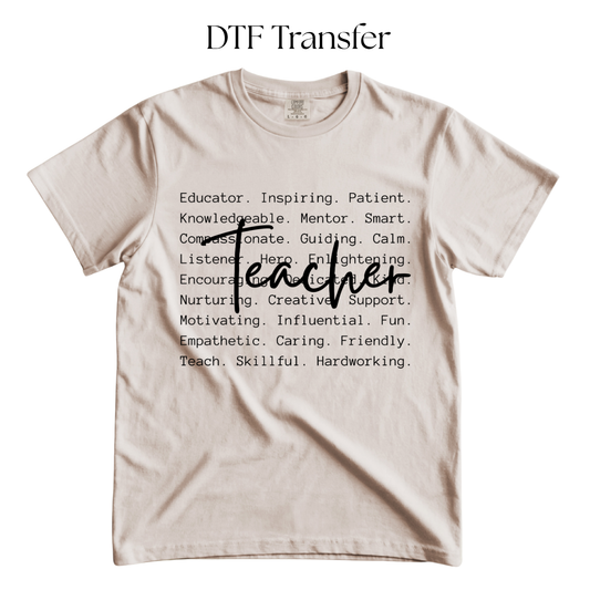 Teacher Definition Single Color DTF Transfer