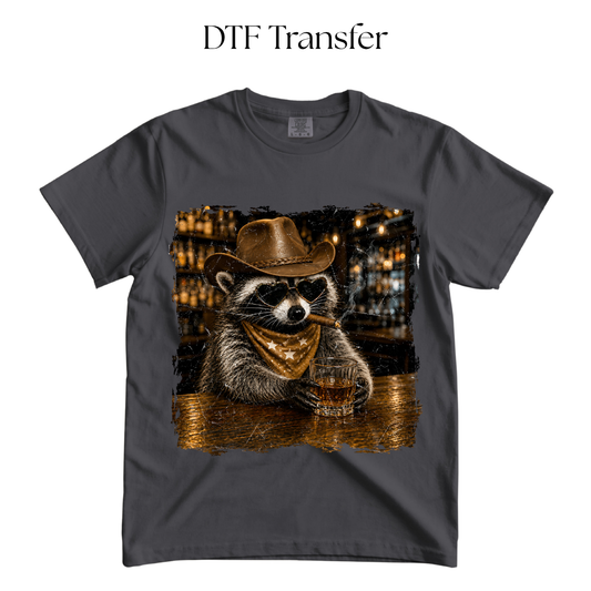 Western Raccoon DTF Transfer