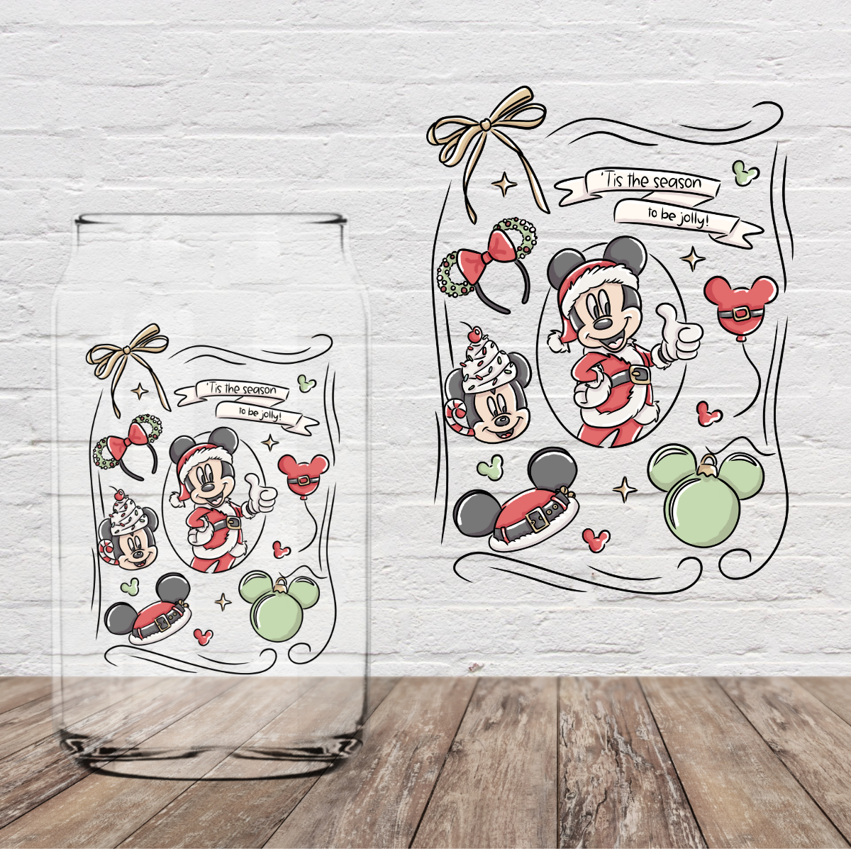 Tis the Season to be Jolly Mouse 4" UV DTF