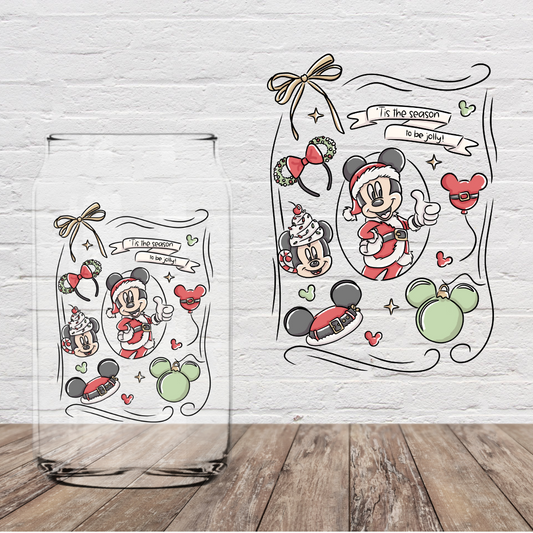Tis the Season to be Jolly Mouse 4" UV DTF