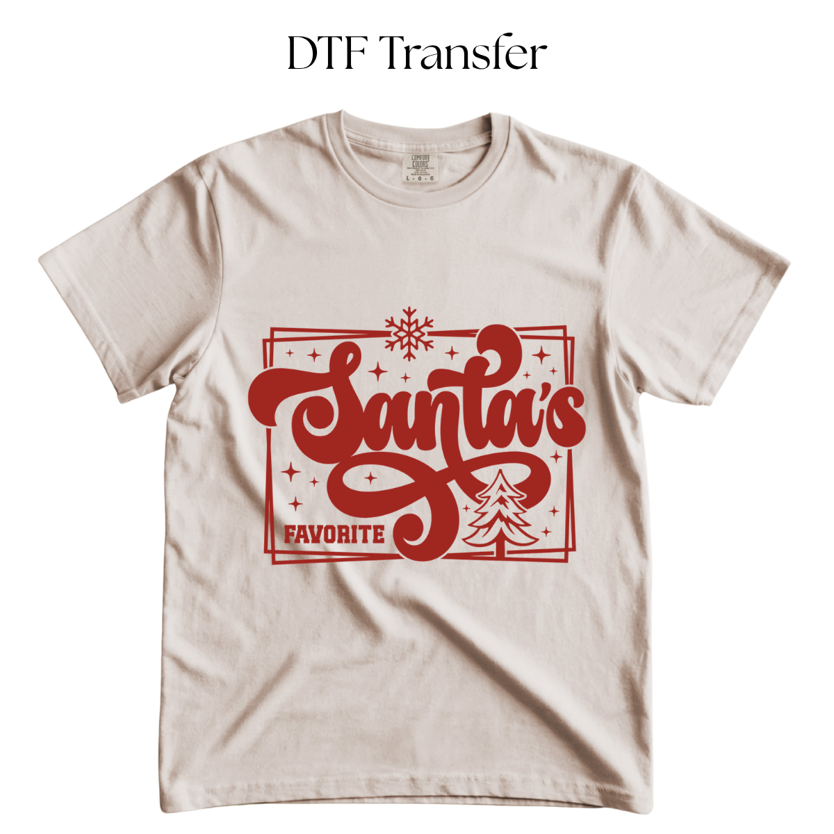 Santas Favorite Red Single Color DTF Transfer