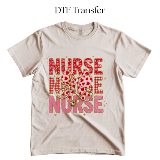 Valentine Nurse Bow DTF Transfer