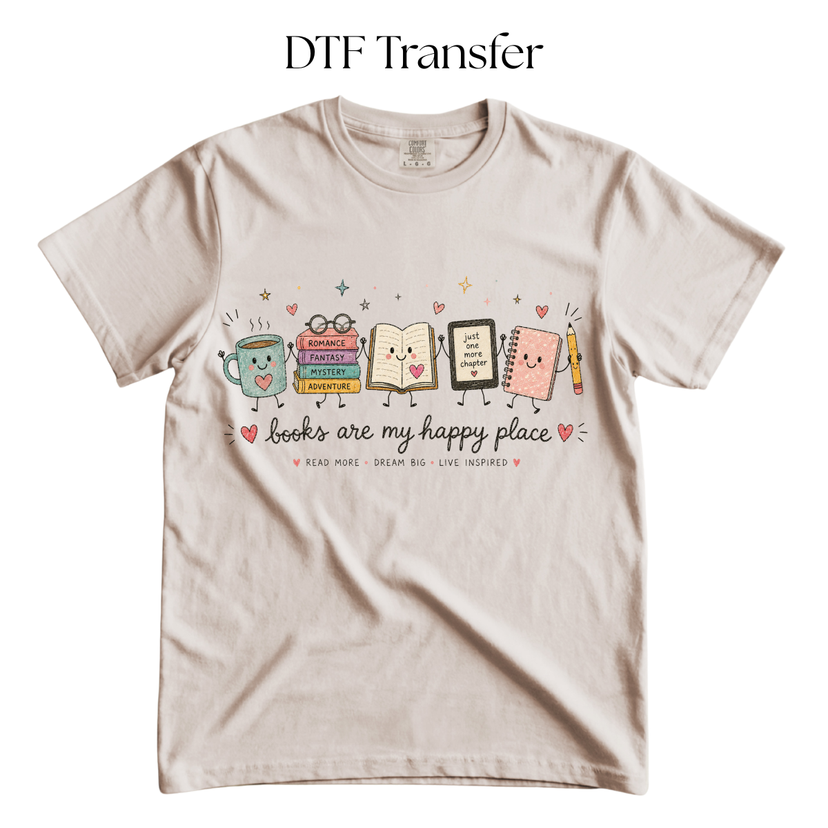 Books are my Happy Place DTF Transfer