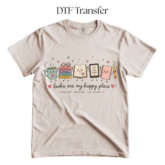 Books are my Happy Place DTF Transfer